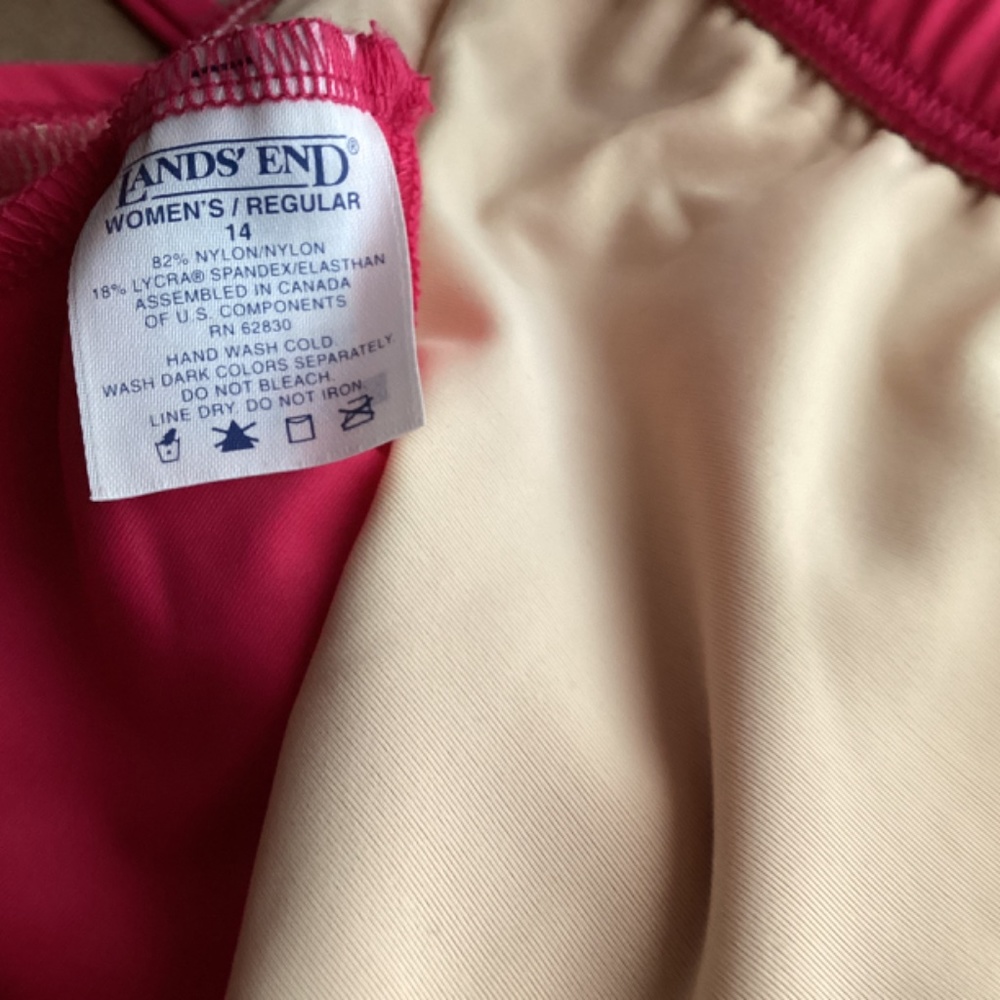 LANDS END  Ladies Sz 14 TANKINI SET dark pink - Picture 7 of 10